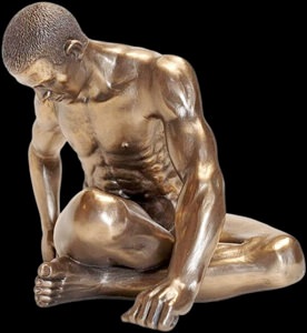 Kunstnerisk figur af nøgen mand i hvile, moderne hjemmedekoration